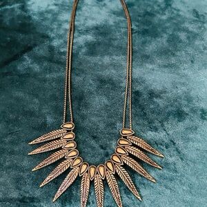 Statement Gold-Tone Feather Spike Necklace - Women